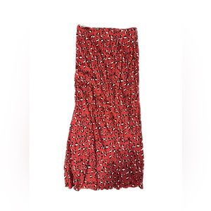 Urban Outfitters Red Leopard/Cheetah Midi Skirt Small